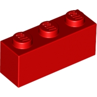 Lego kostka (kostička) 1x3, červená (362221)